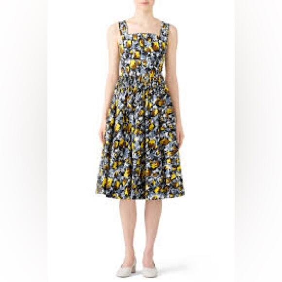 Marni Square Neck Citrus Full Skirt Dress IT 38 US 2 - Picture 1 of 6